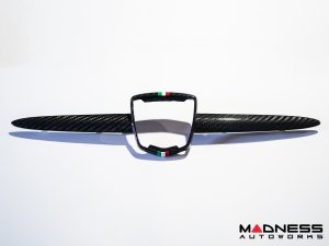FIAT 500 ABARTH Front Emblem - Carbon Fiber - Italian Racing Stripe